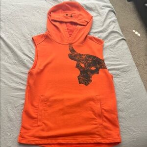 Under Armour Kids' Orange Sleeveless Hoodie with Black Logo